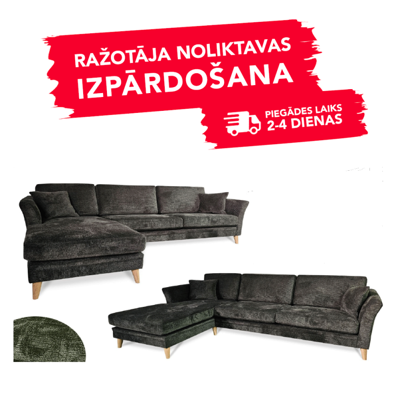 Dīvāns EDEN (Stūra chaiselongue)(Khaki)(Ražotāja noliktava)